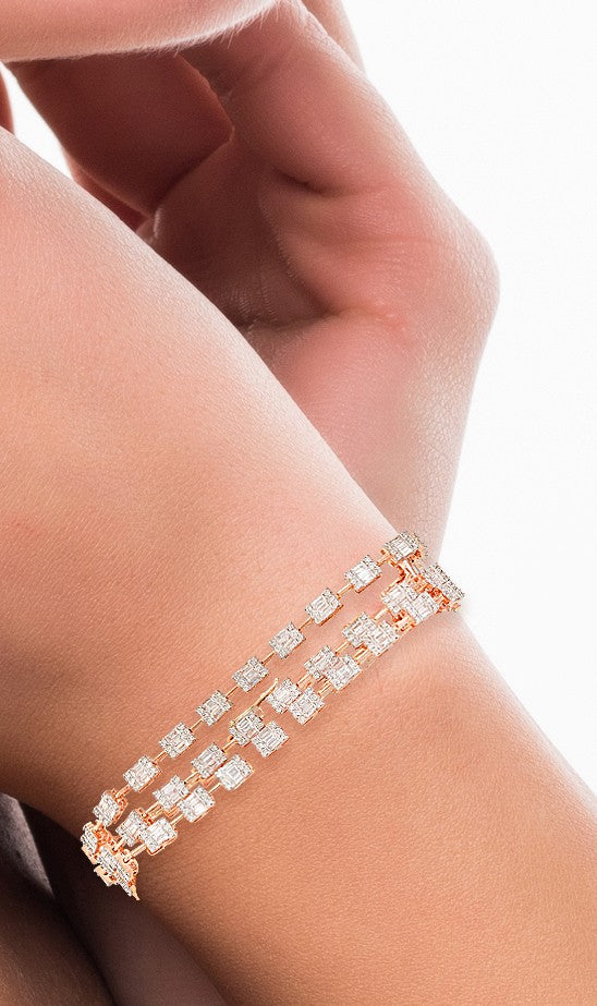 Triple Grid Link Bracelet