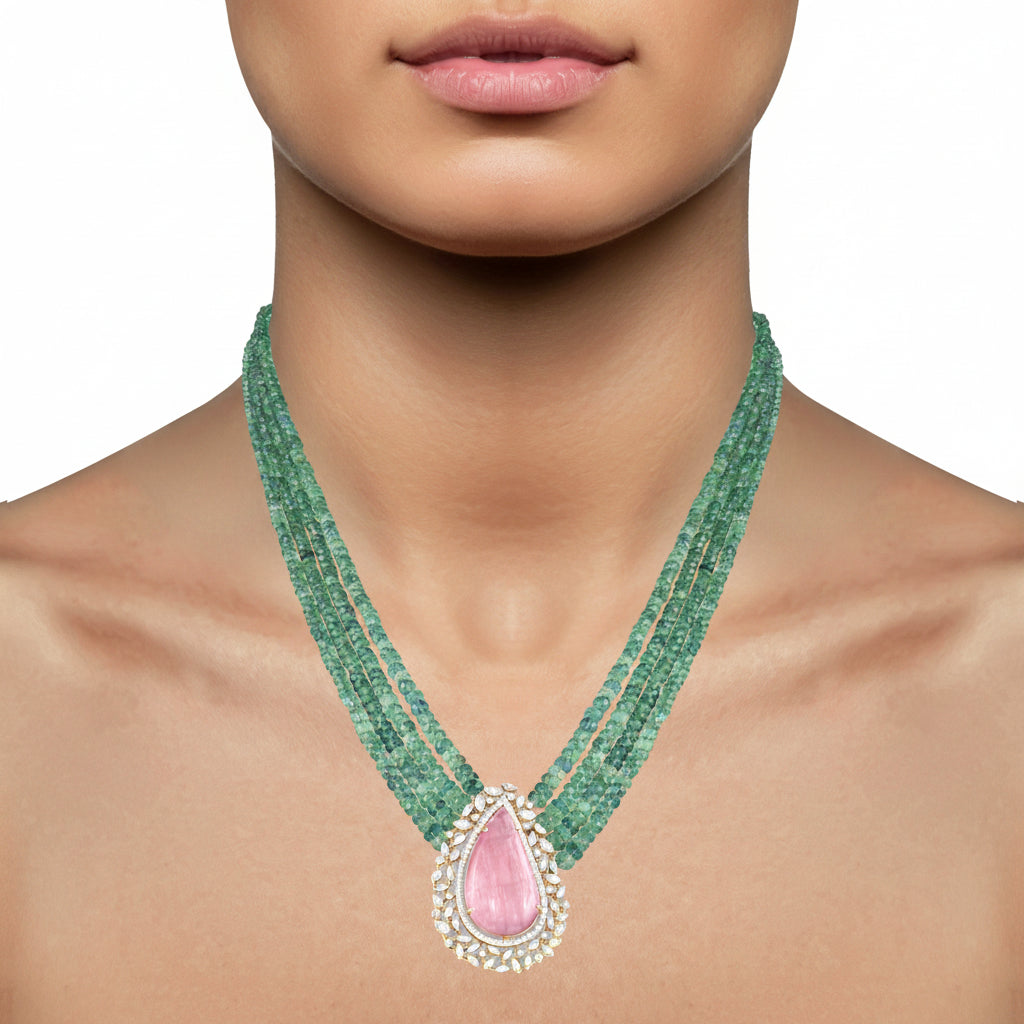 Morganite & Emerald Harmony Set