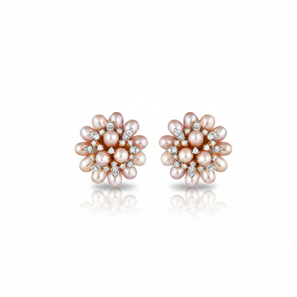 Pearl Rosette Earrings