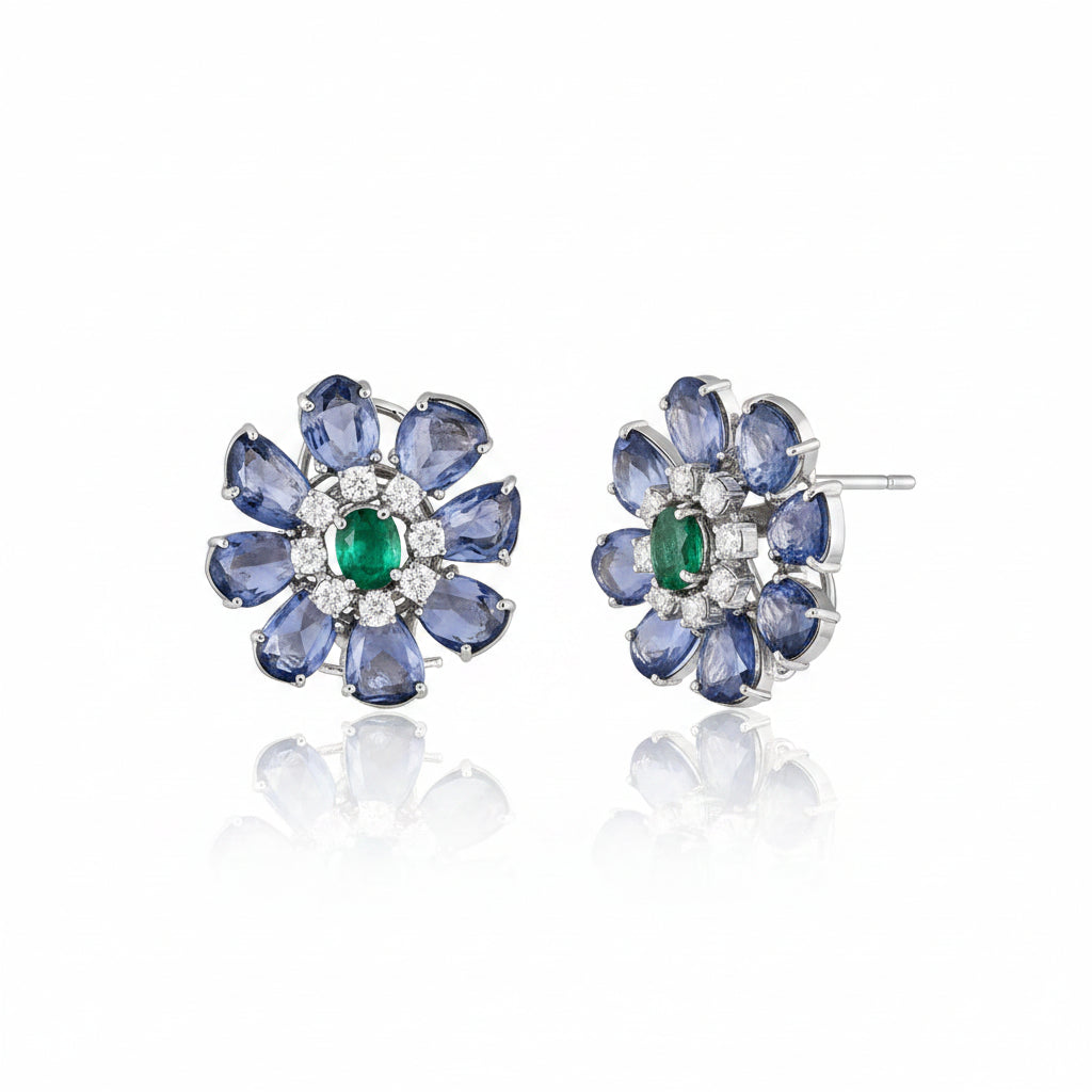 Tanzanite Rosette Earrings