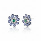 Tanzanite Rosette Earrings