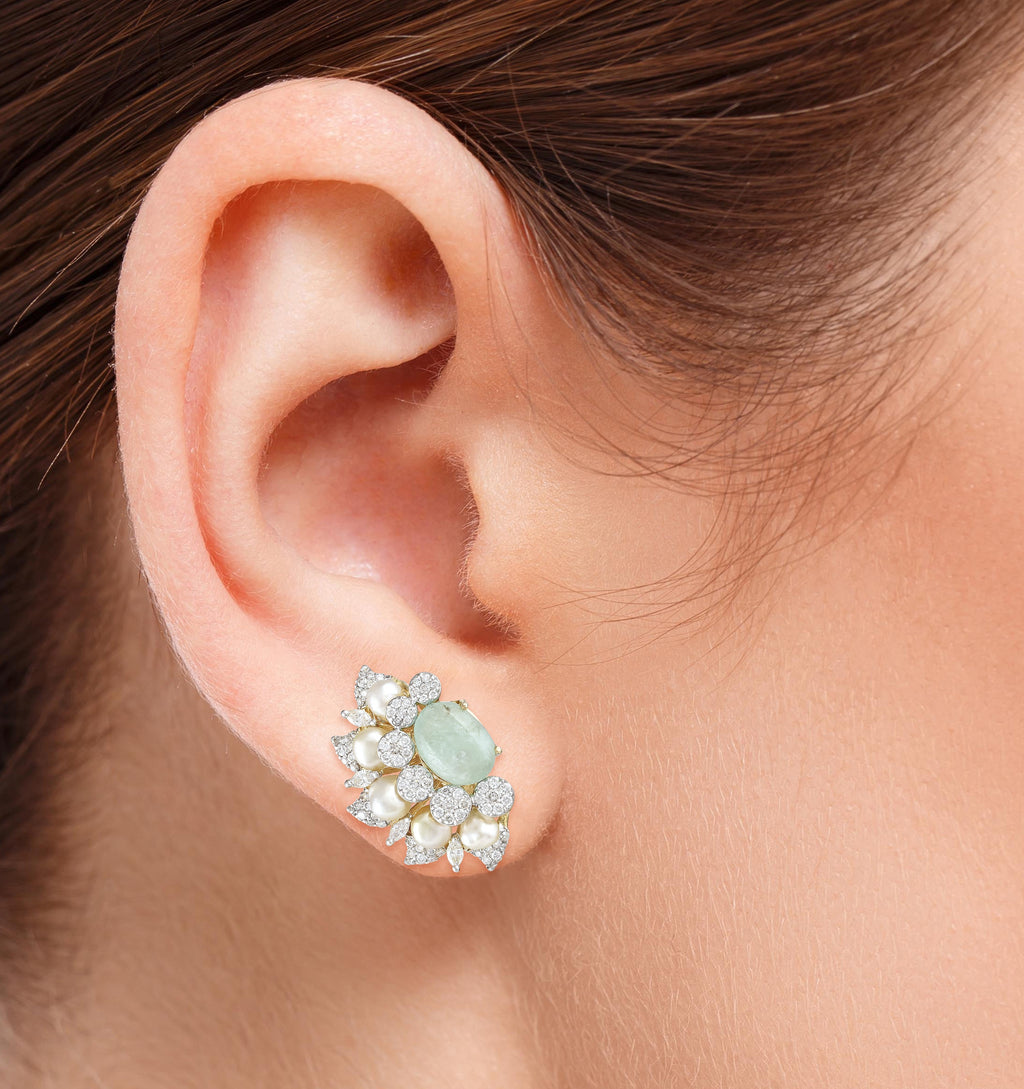 Mint Fleur Studs