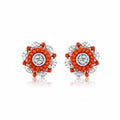 Coral Sunburst Earrings