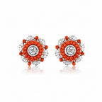 Coral Sunburst Earrings