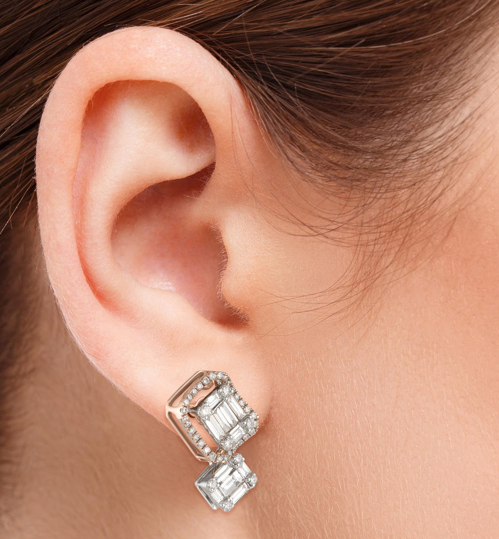 Step-Cut Duo Earrings