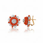 Coral Sunburst Earrings