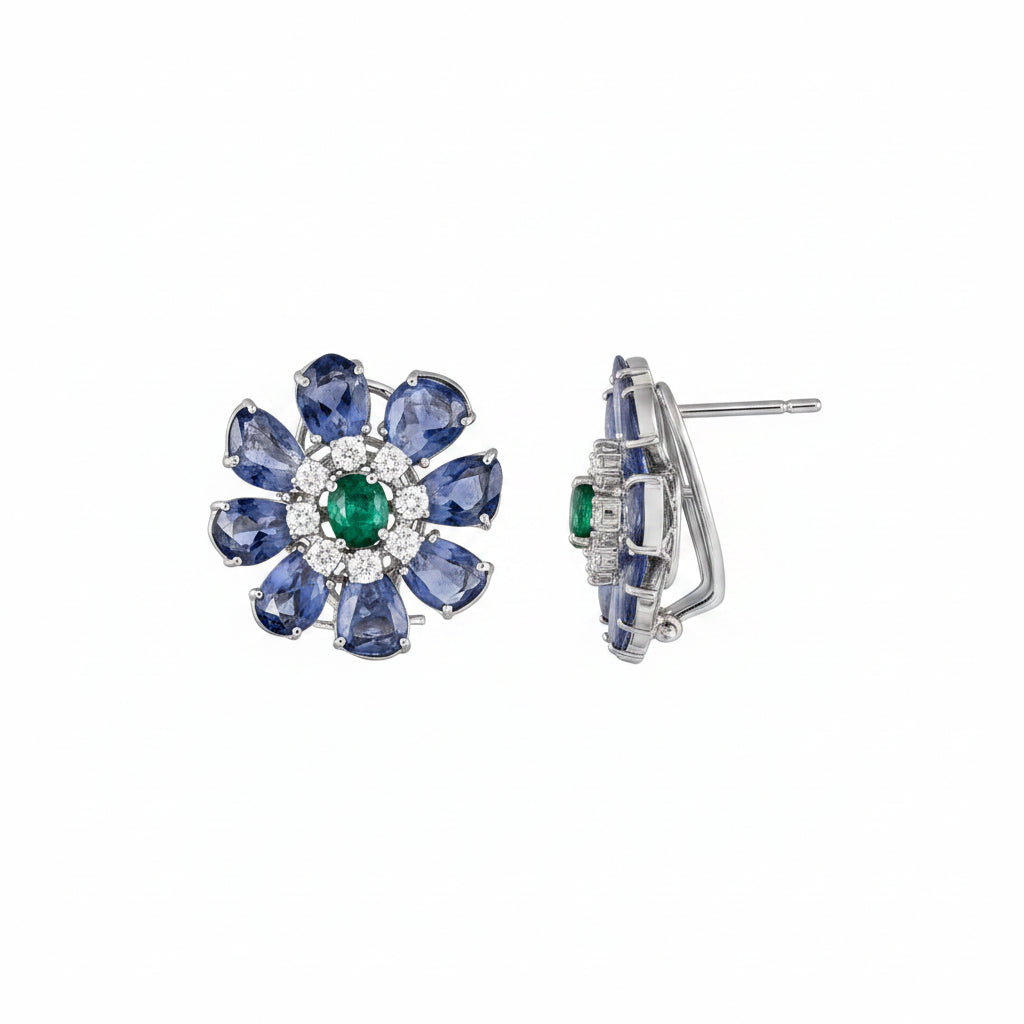 Tanzanite Rosette Earrings
