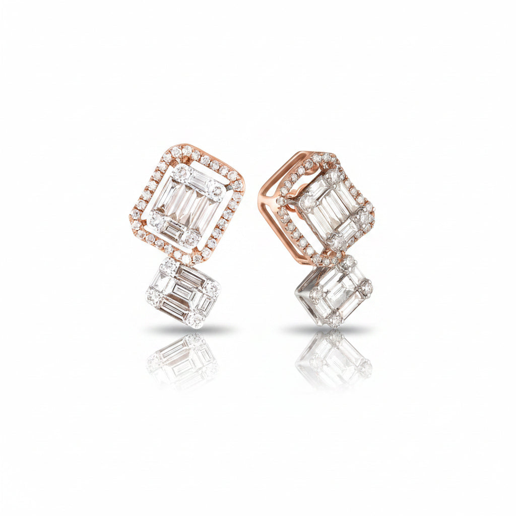Step-Cut Duo Earrings