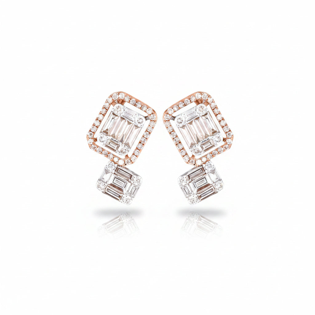 Step-Cut Duo Earrings