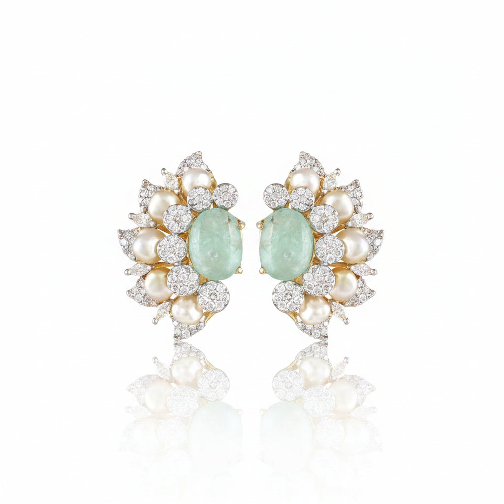 Mint Fleur Studs