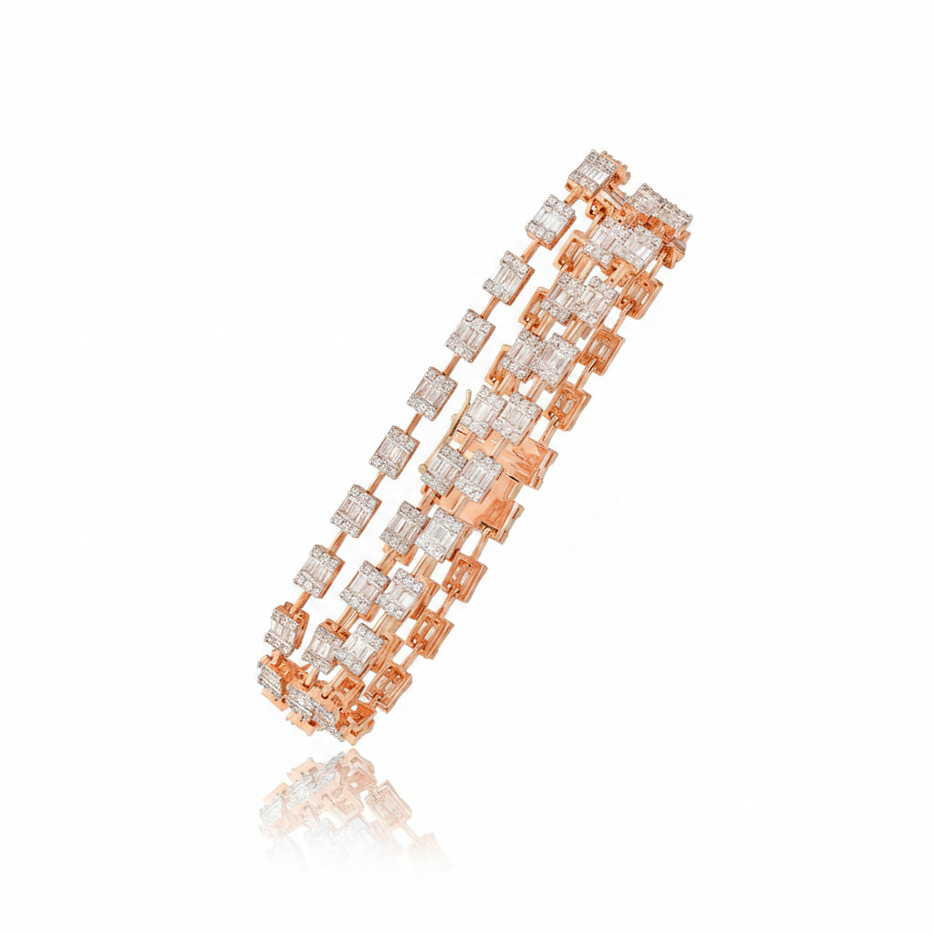 Triple Grid Link Bracelet