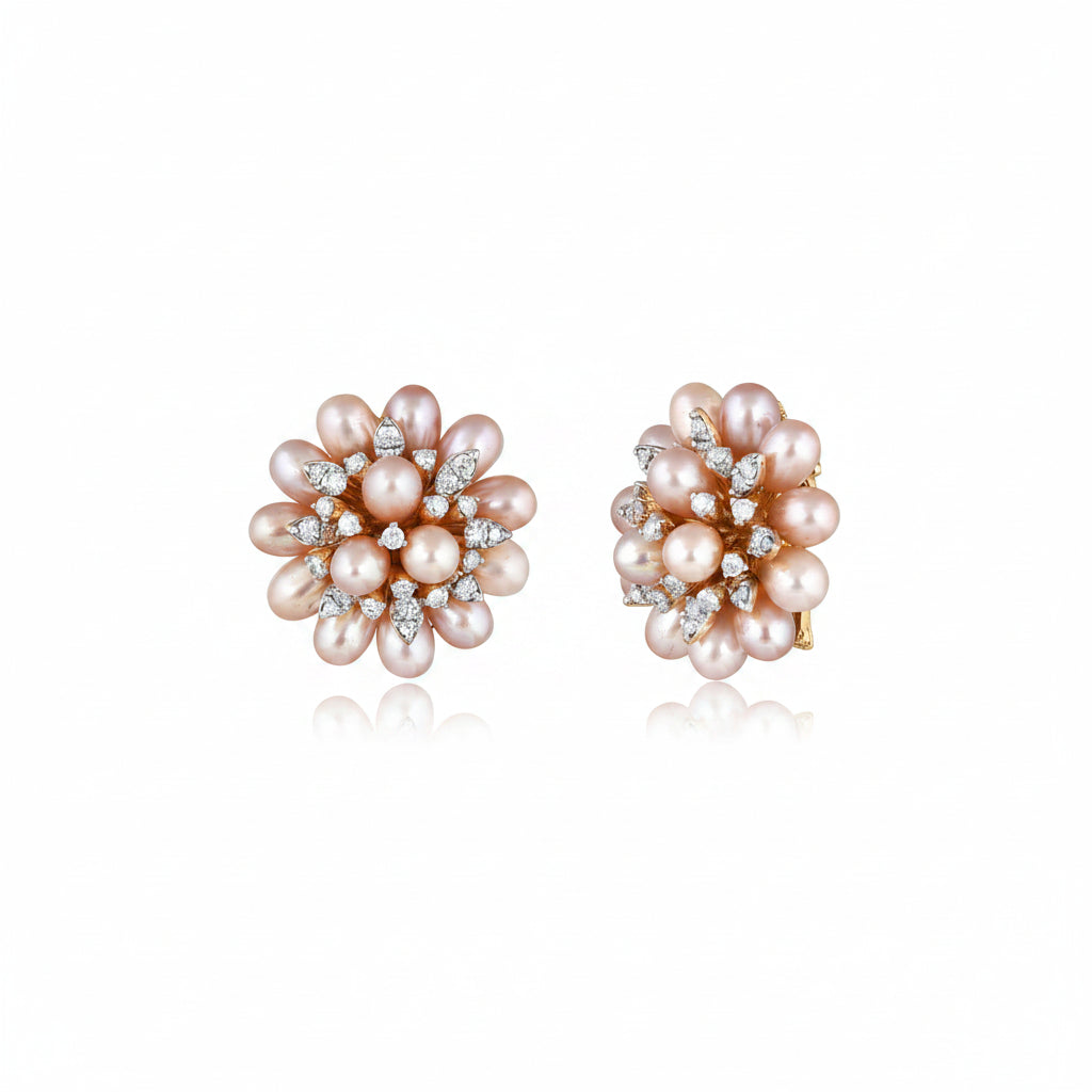 Pearl Rosette Earrings