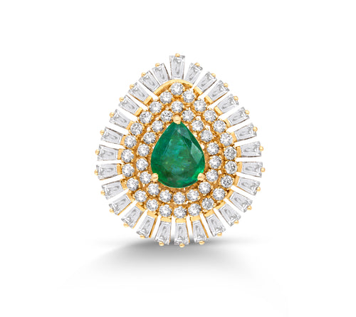 Emerald Solaris Cocktail Ring