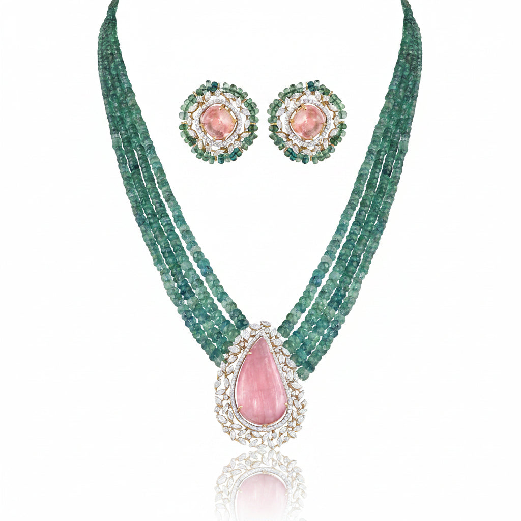 Morganite & Emerald Harmony Set