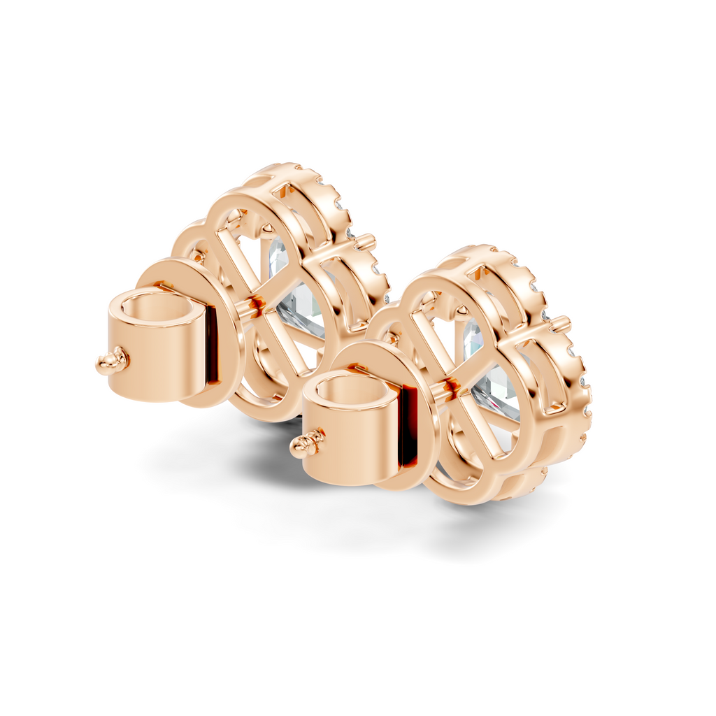 Clover Asscher Studs