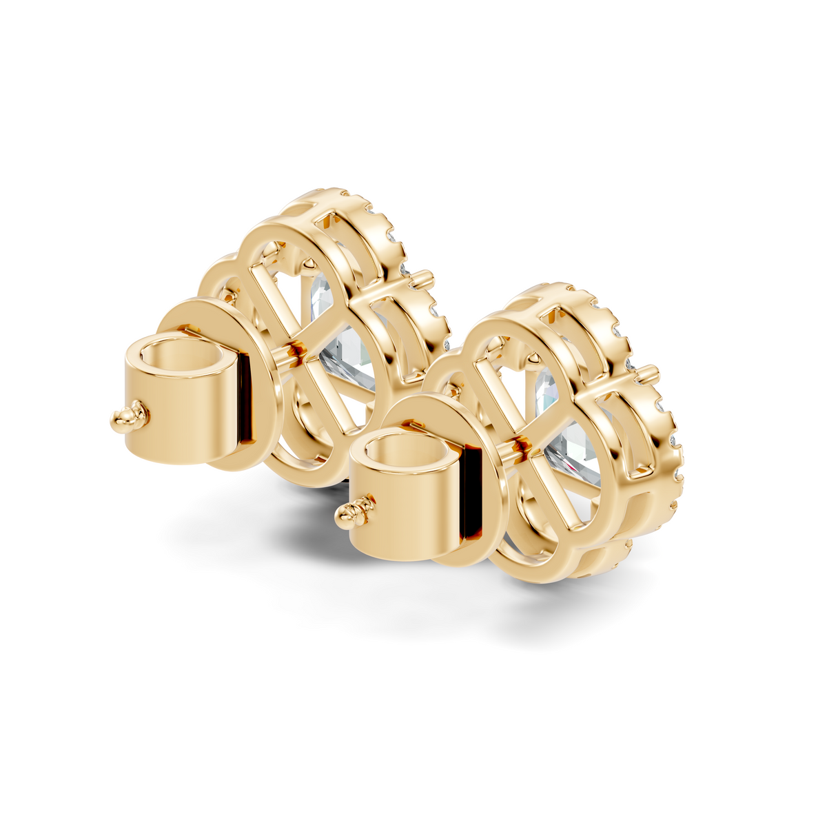 Clover Asscher Studs