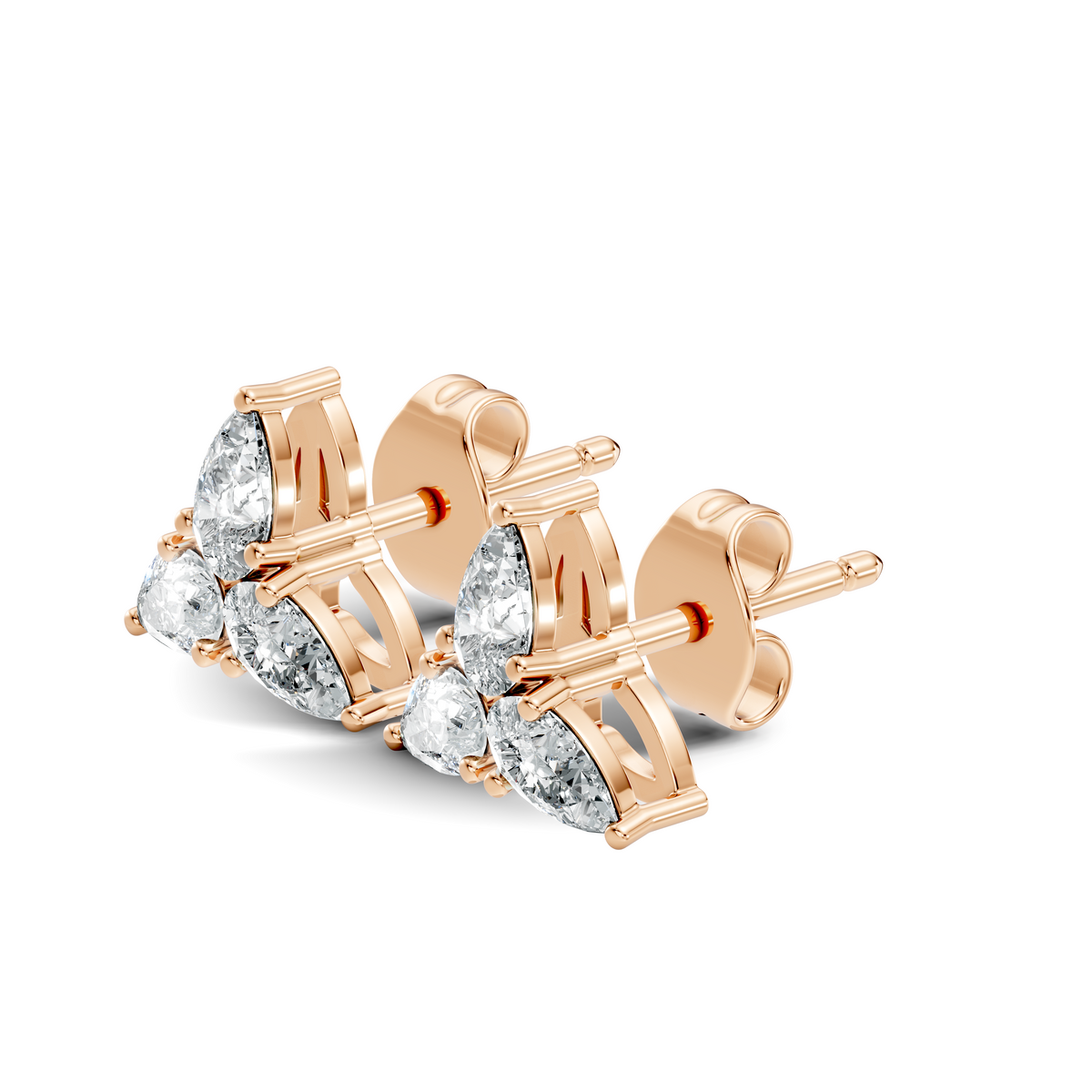 Pear-Cut Trinity Studs
