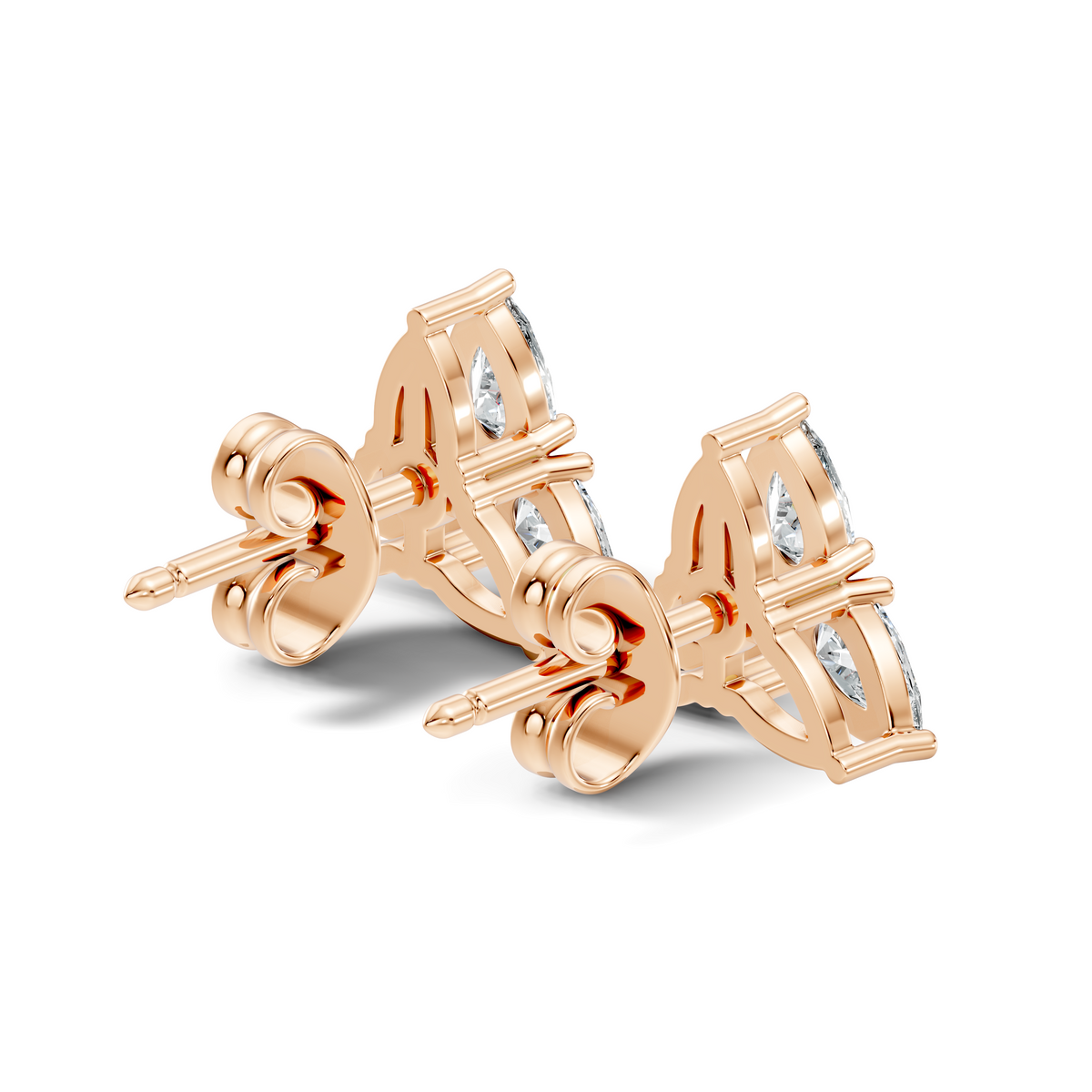Pear-Cut Trinity Studs