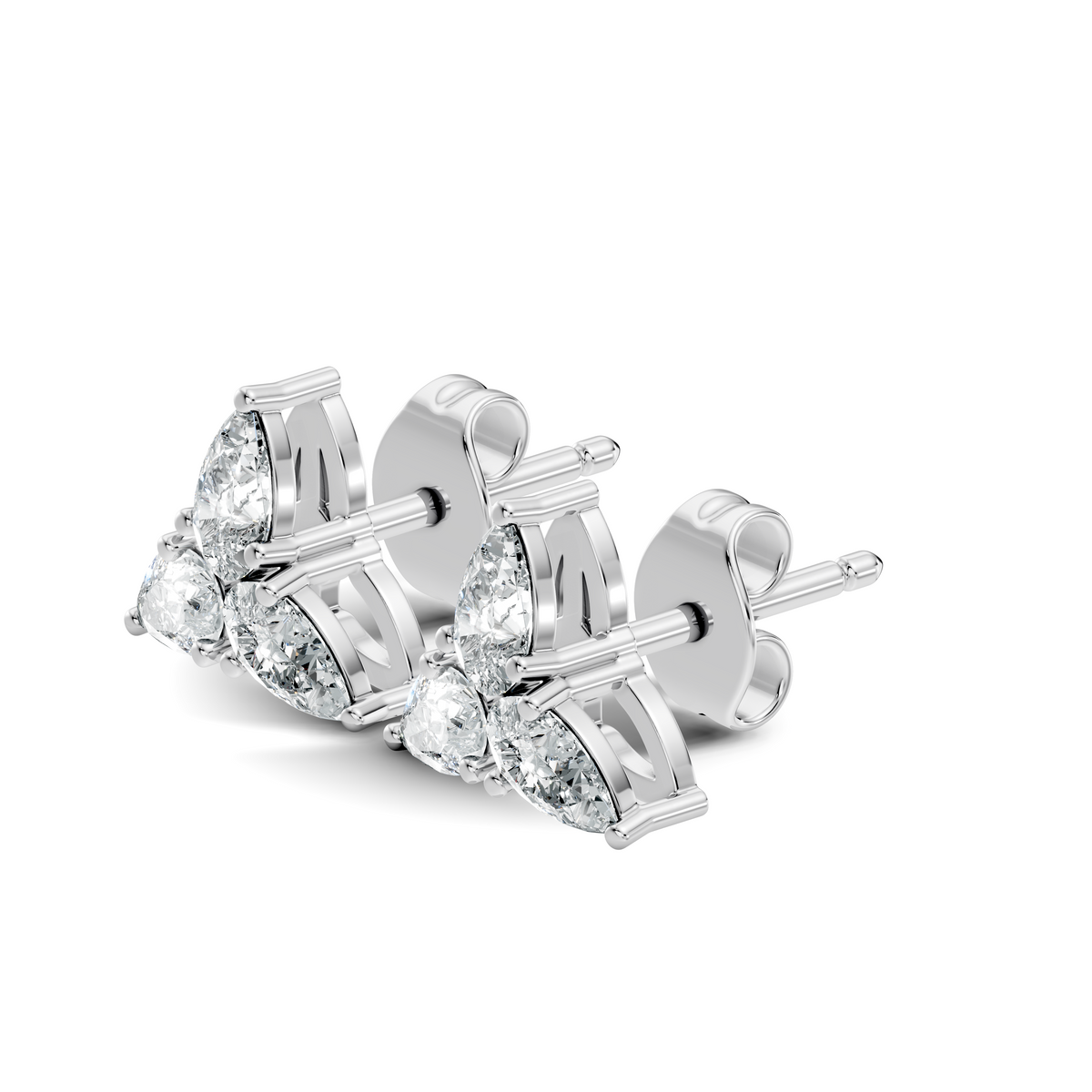 Pear-Cut Trinity Studs