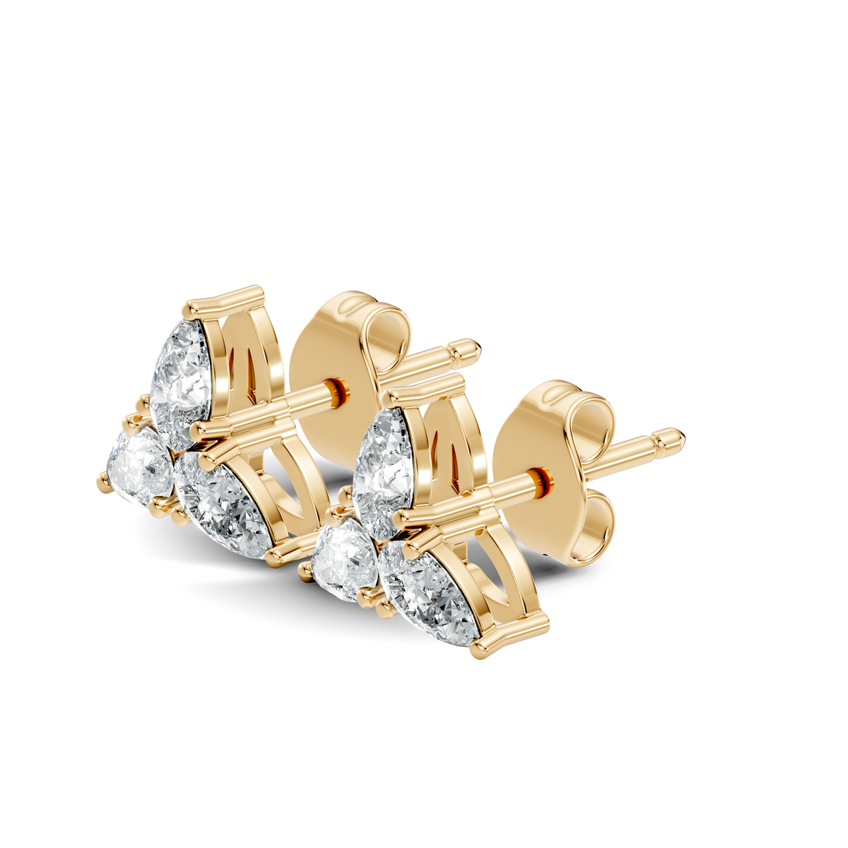 Pear-Cut Trinity Studs