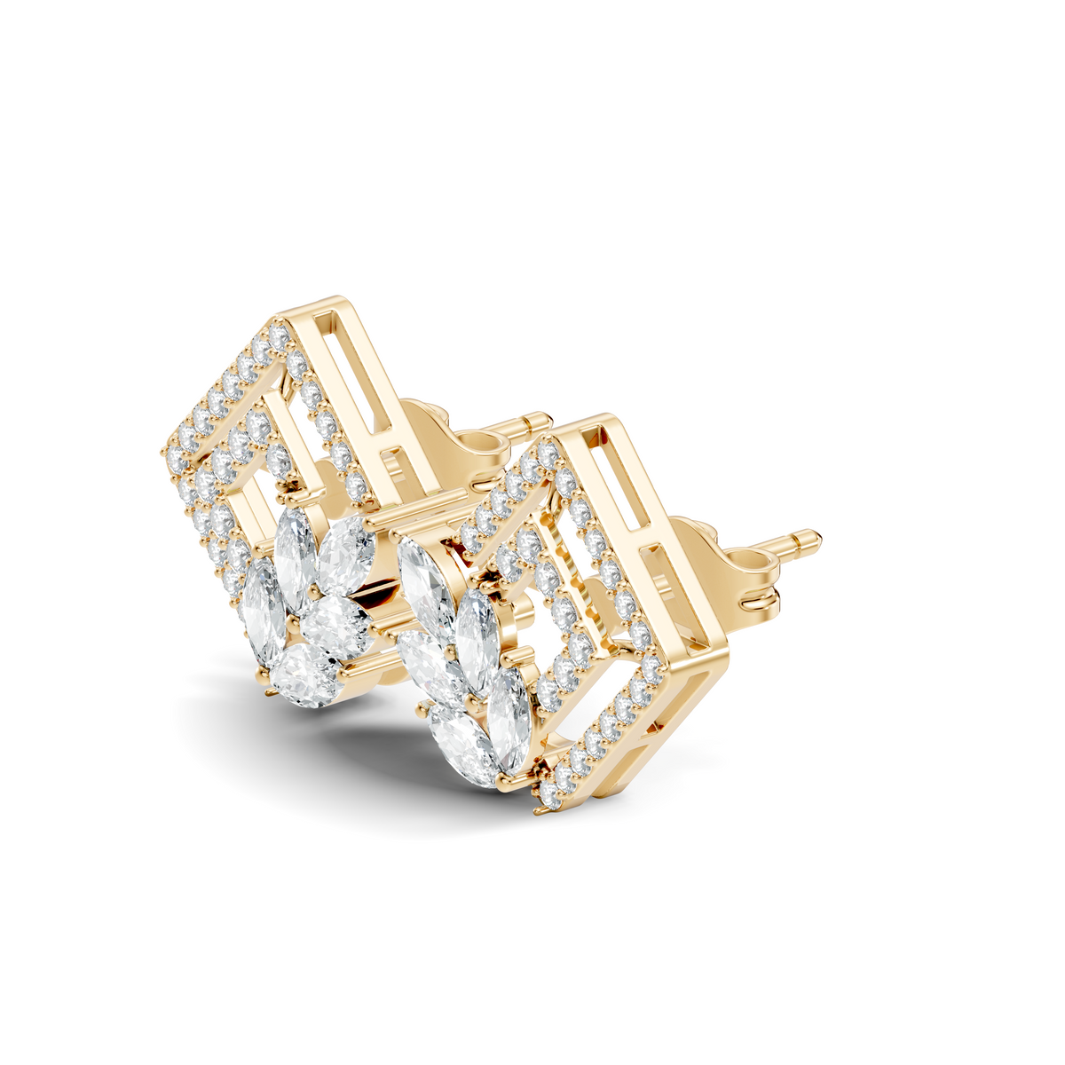 Origami Crystal Studs