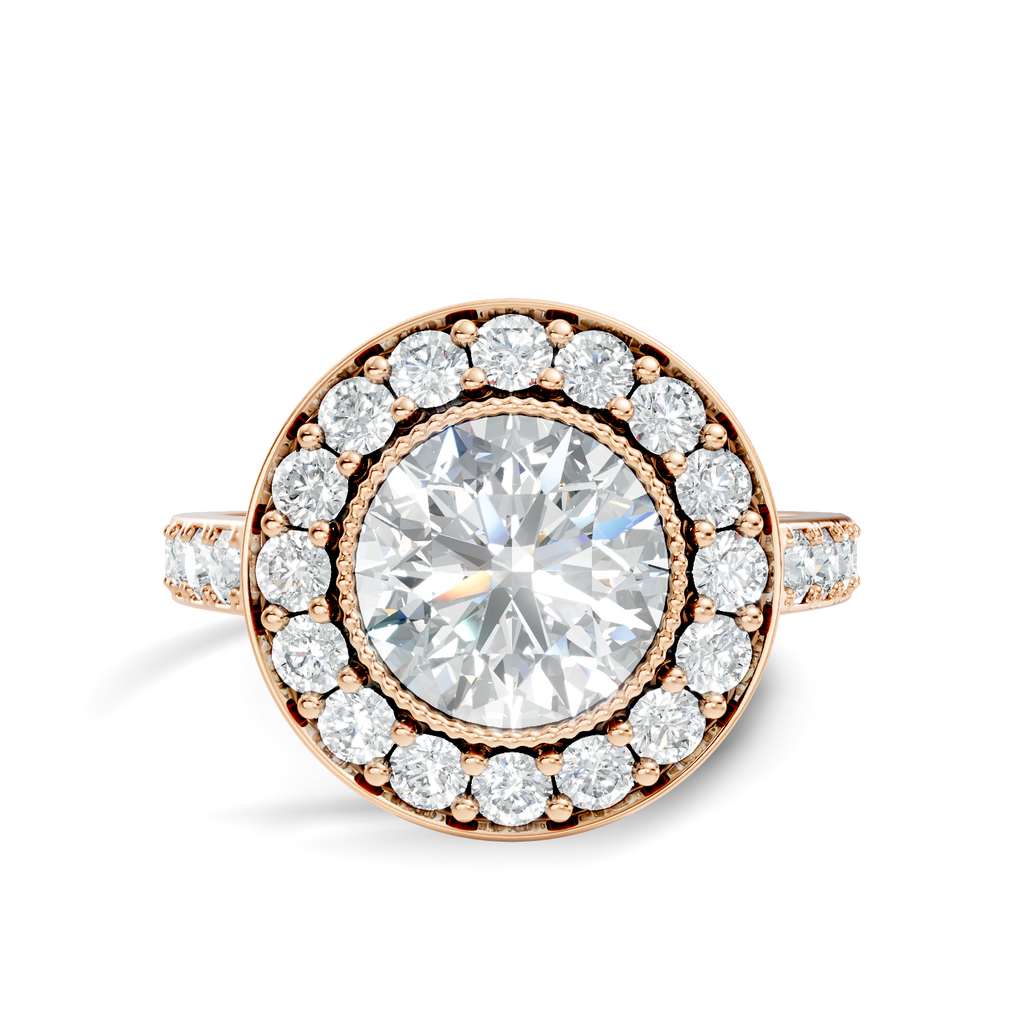 Milgrain Halo Solitaire