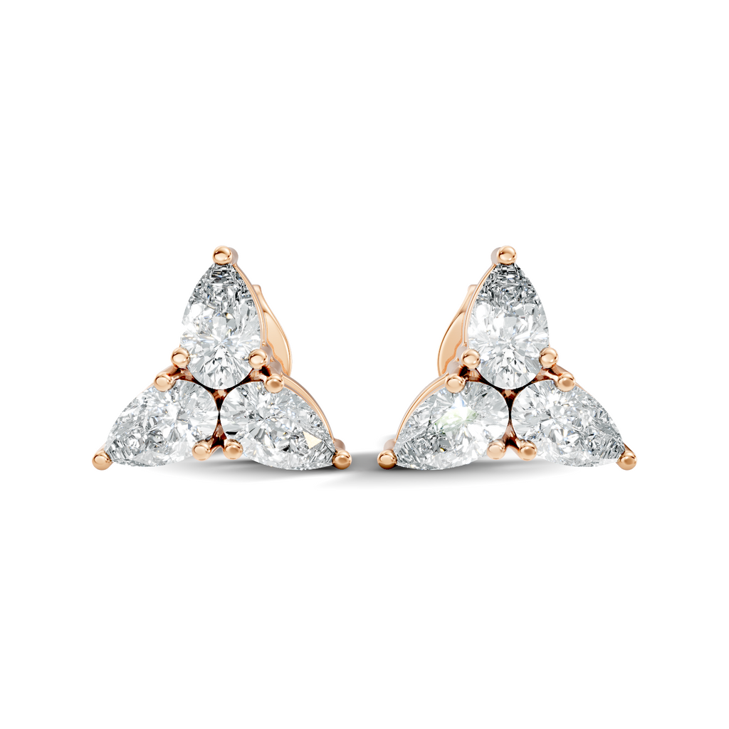 Pear-Cut Trinity Studs