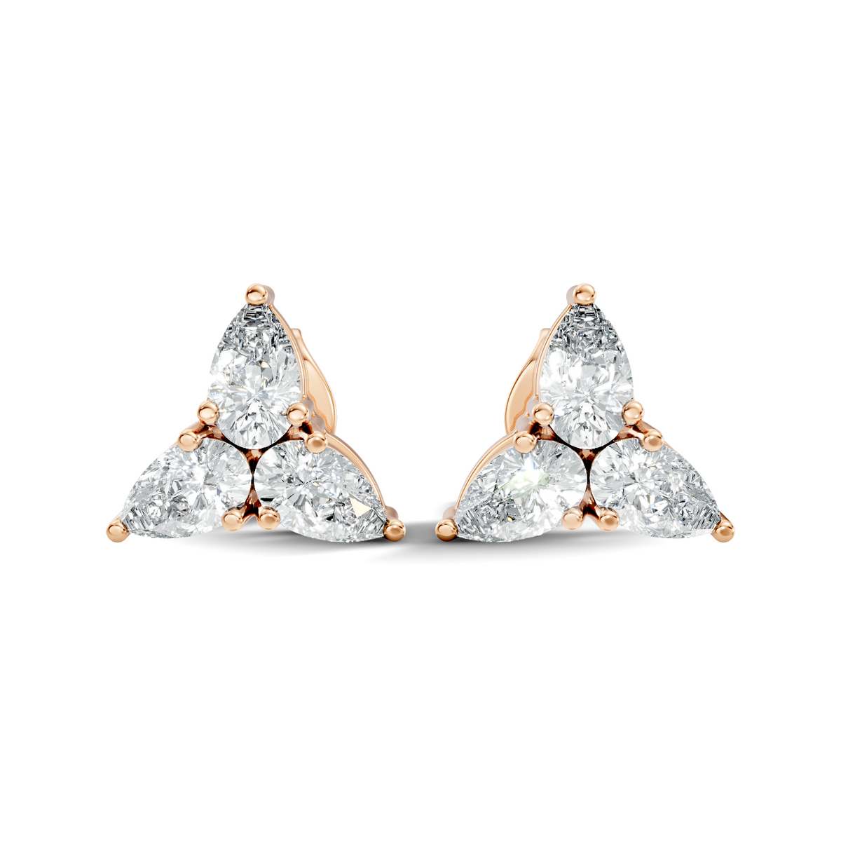 Pear-Cut Trinity Studs