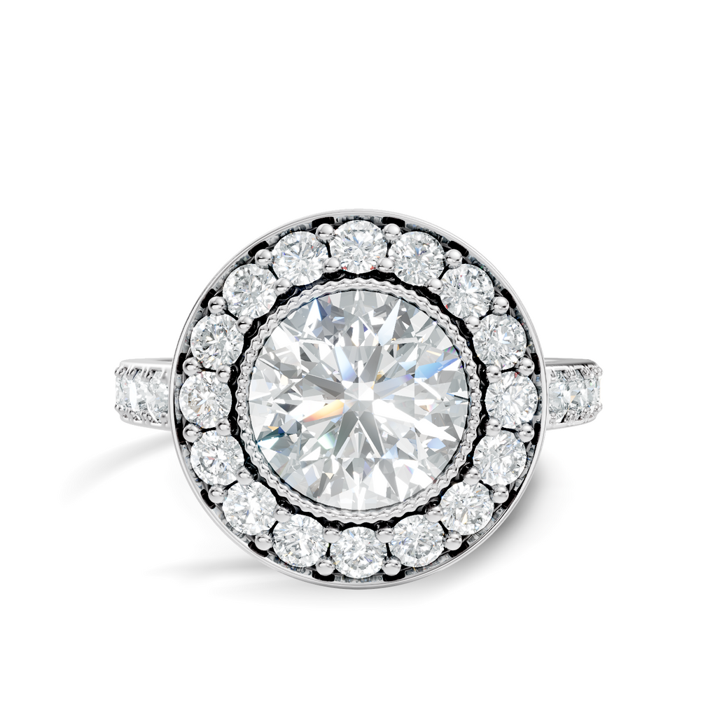Milgrain Halo Solitaire