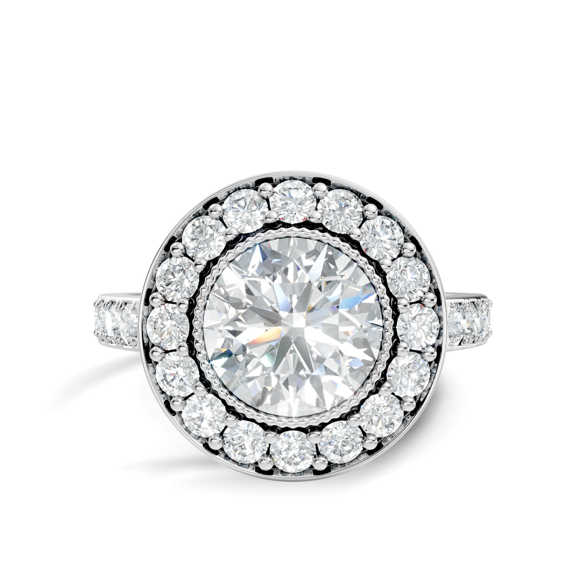 Milgrain Halo Solitaire