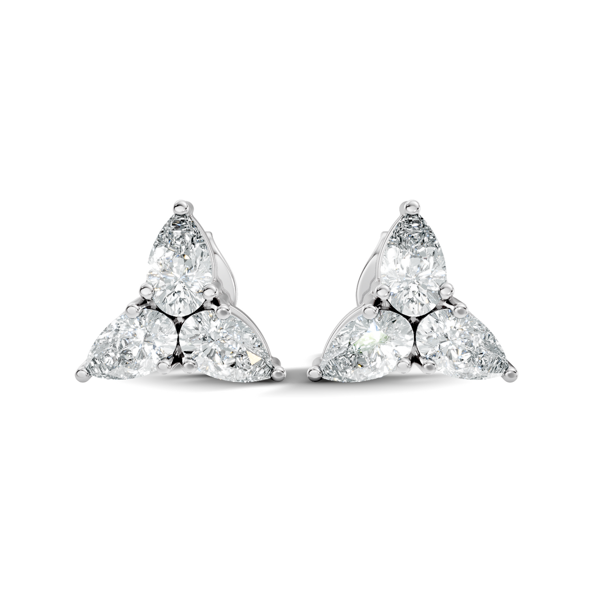 Pear-Cut Trinity Studs