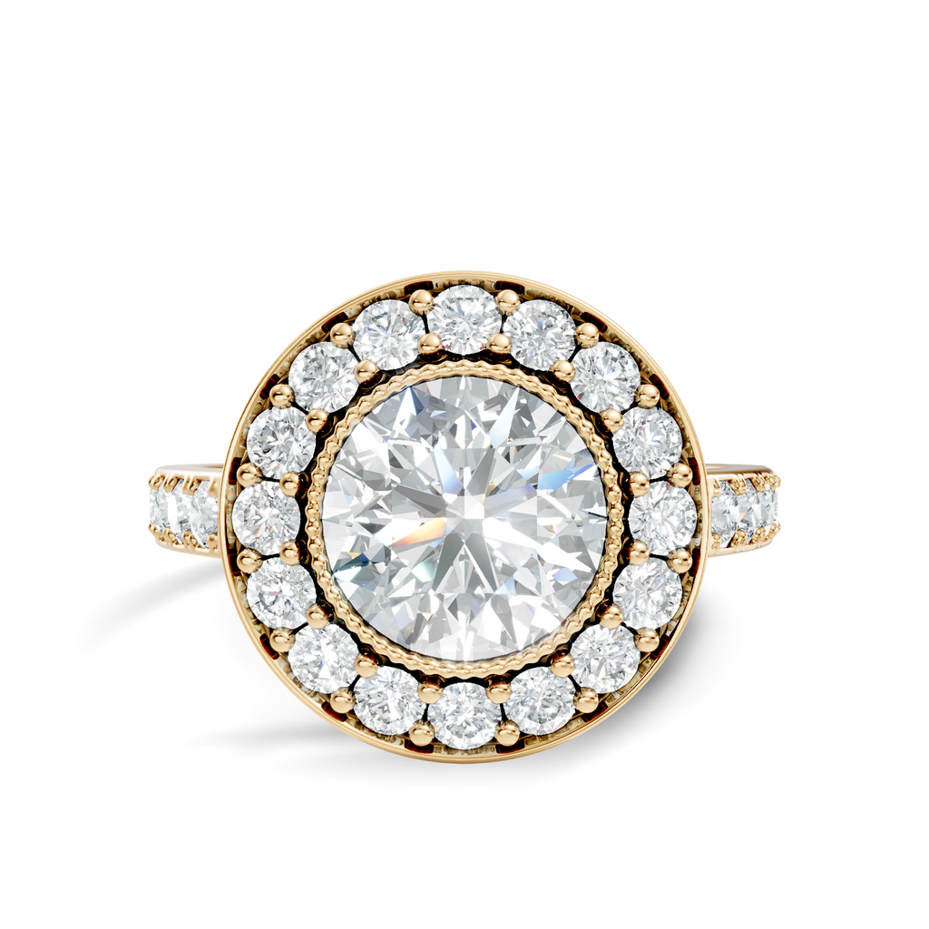 Milgrain Halo Solitaire