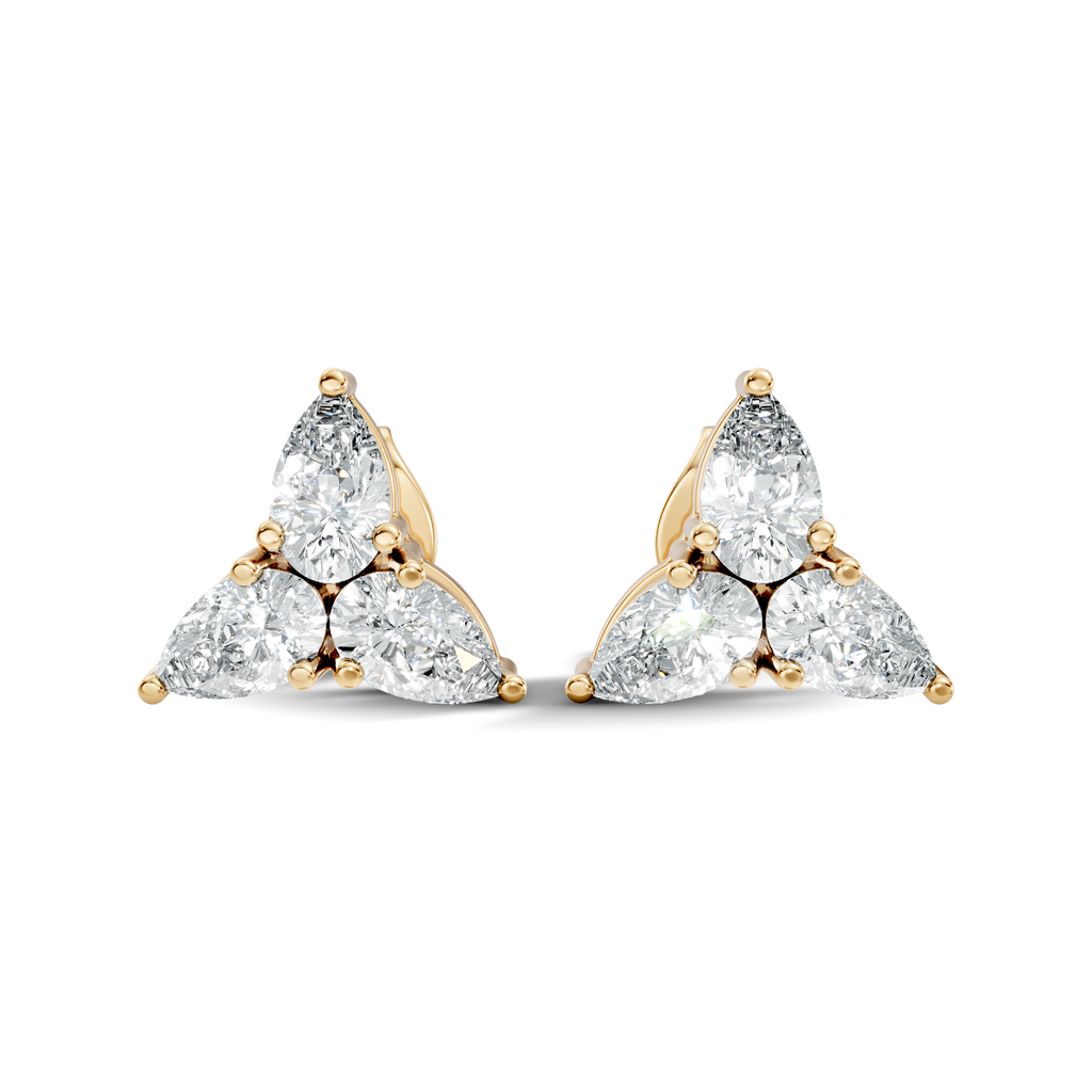 Pear-Cut Trinity Studs