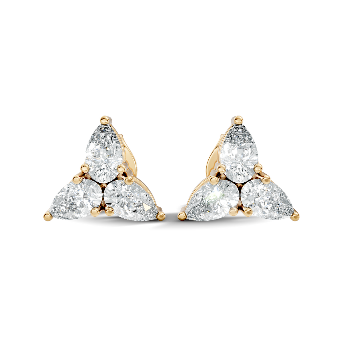Pear-Cut Trinity Studs