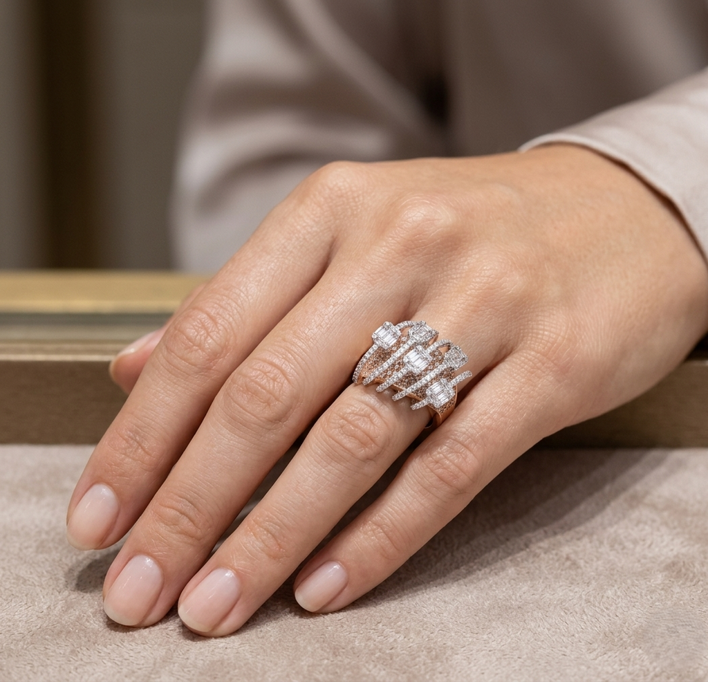 Rose Lattice Illusion Ring