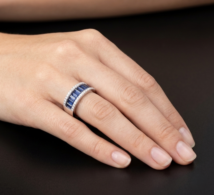Sapphire Colonnade Ring