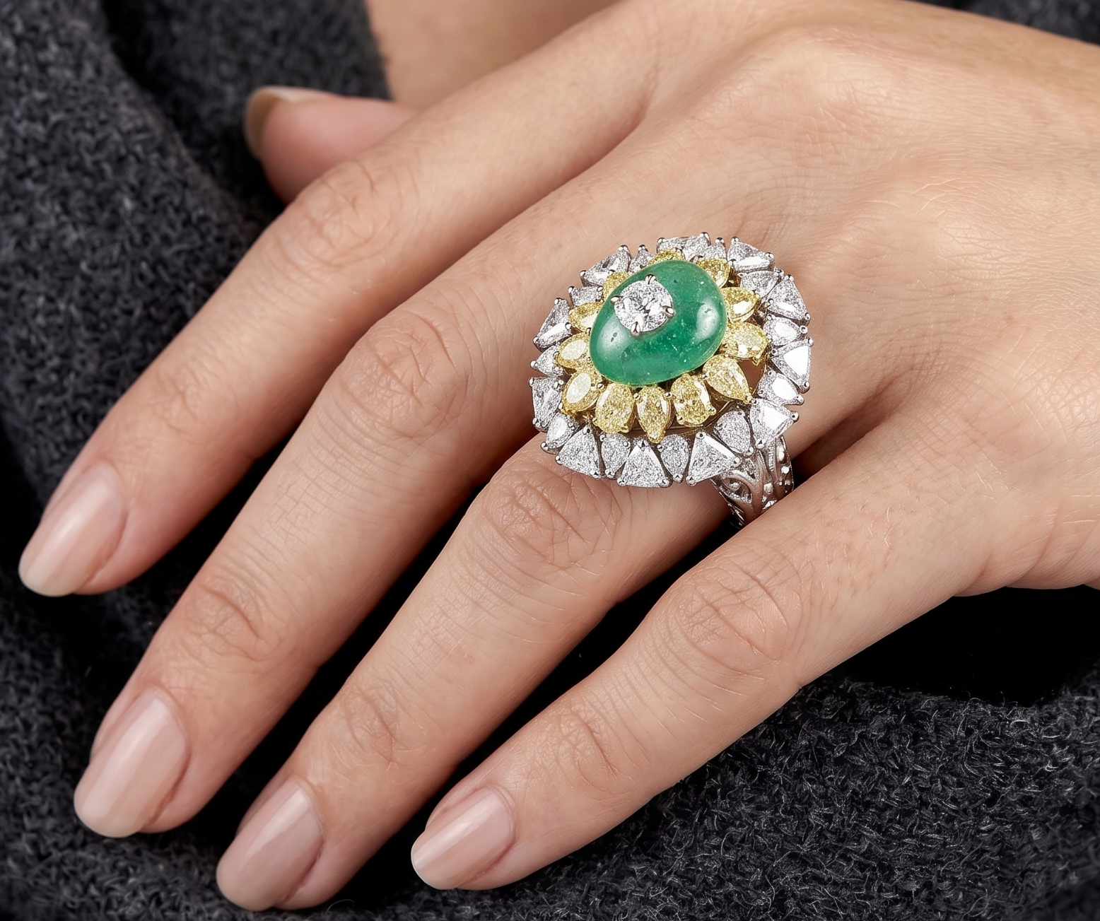 Emerald Astraea Cocktail Ring