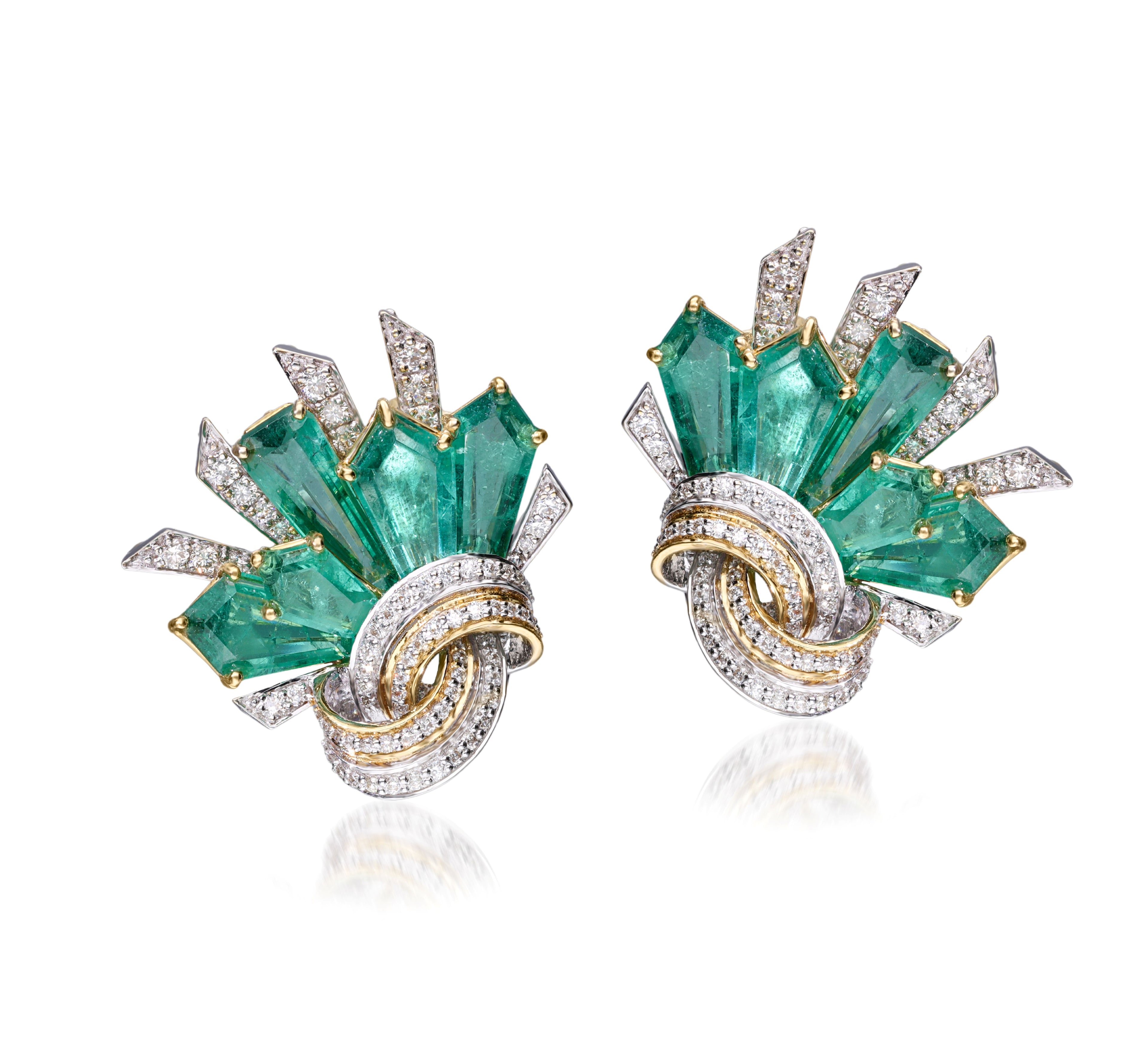 Emerald Ribbon Cascade Set