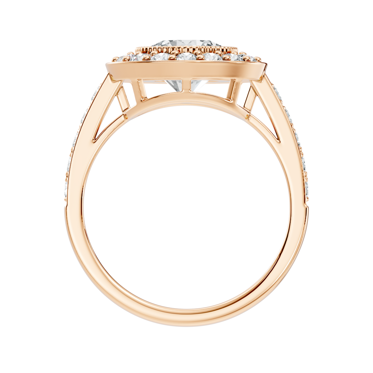 Milgrain Halo Solitaire