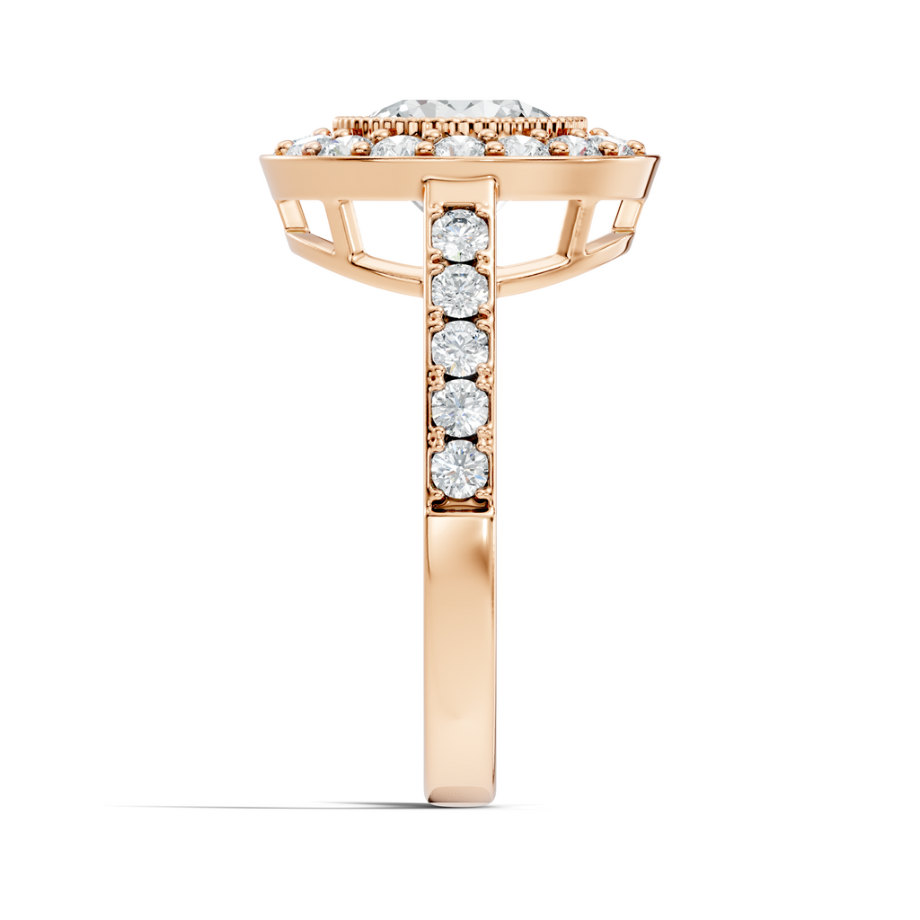 Milgrain Halo Solitaire