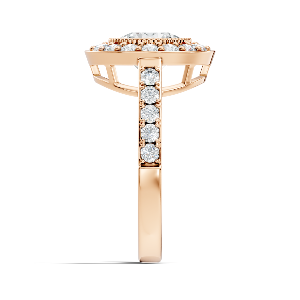 Milgrain Halo Solitaire