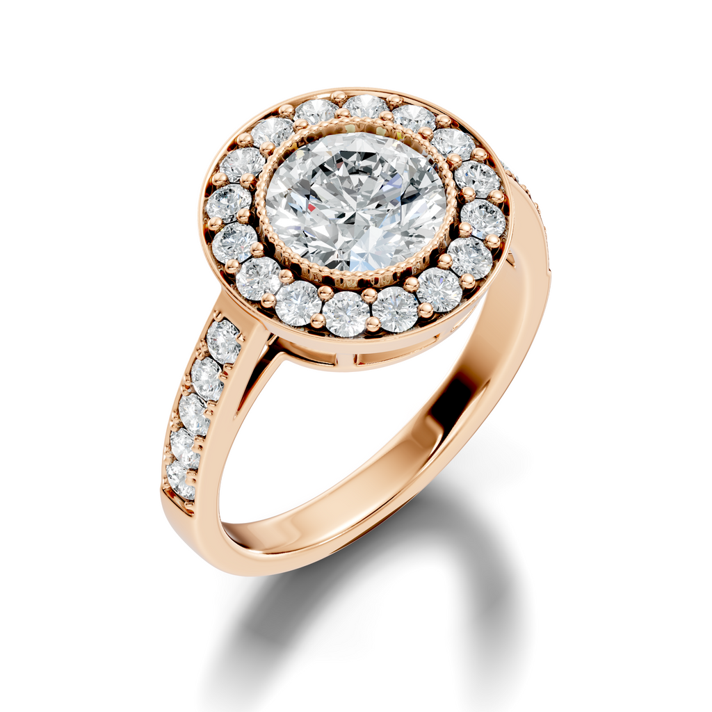 Milgrain Halo Solitaire