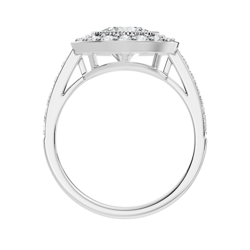 Milgrain Halo Solitaire
