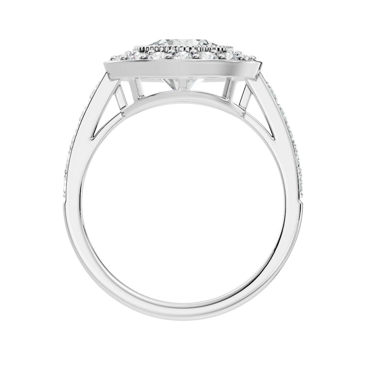 Milgrain Halo Solitaire