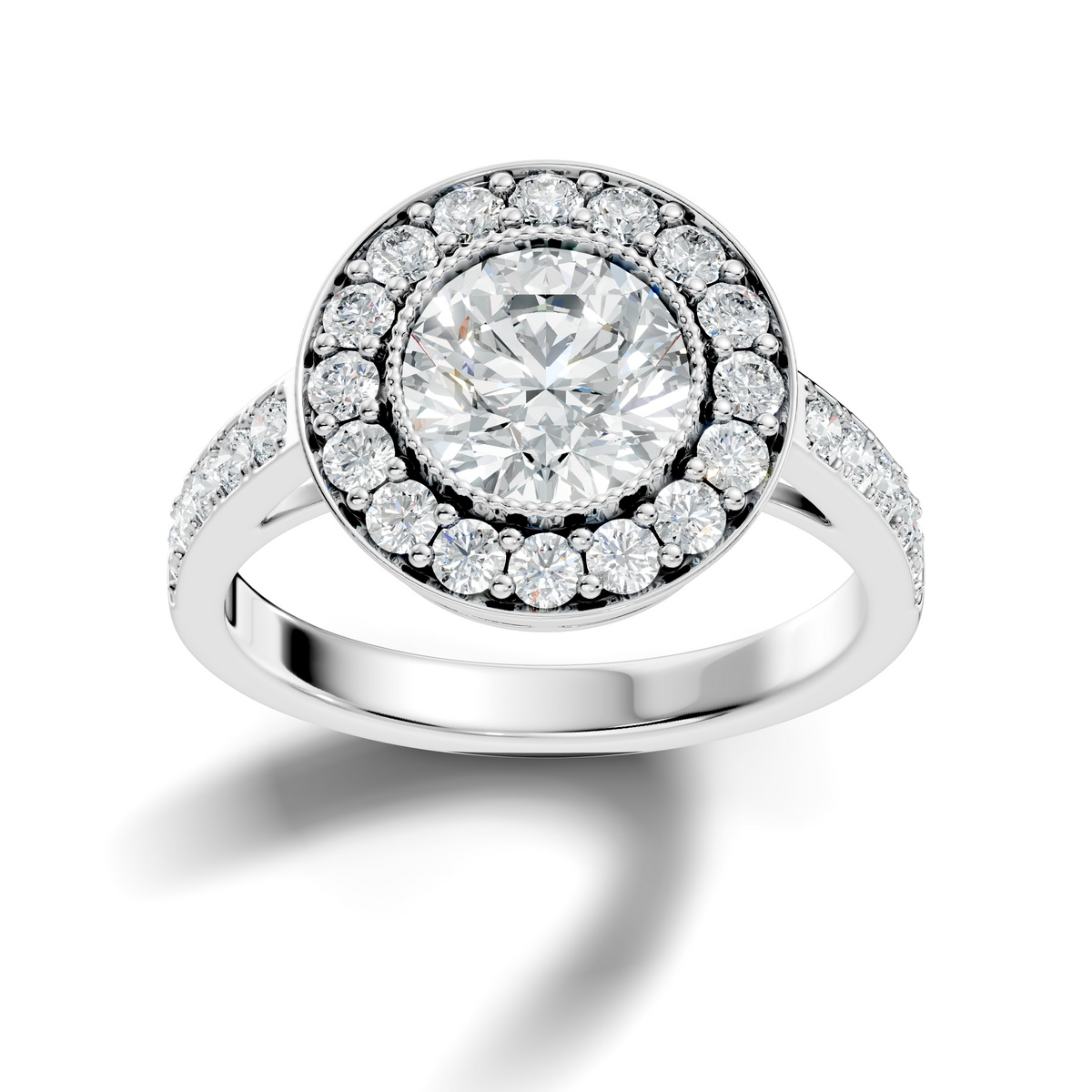 Milgrain Halo Solitaire