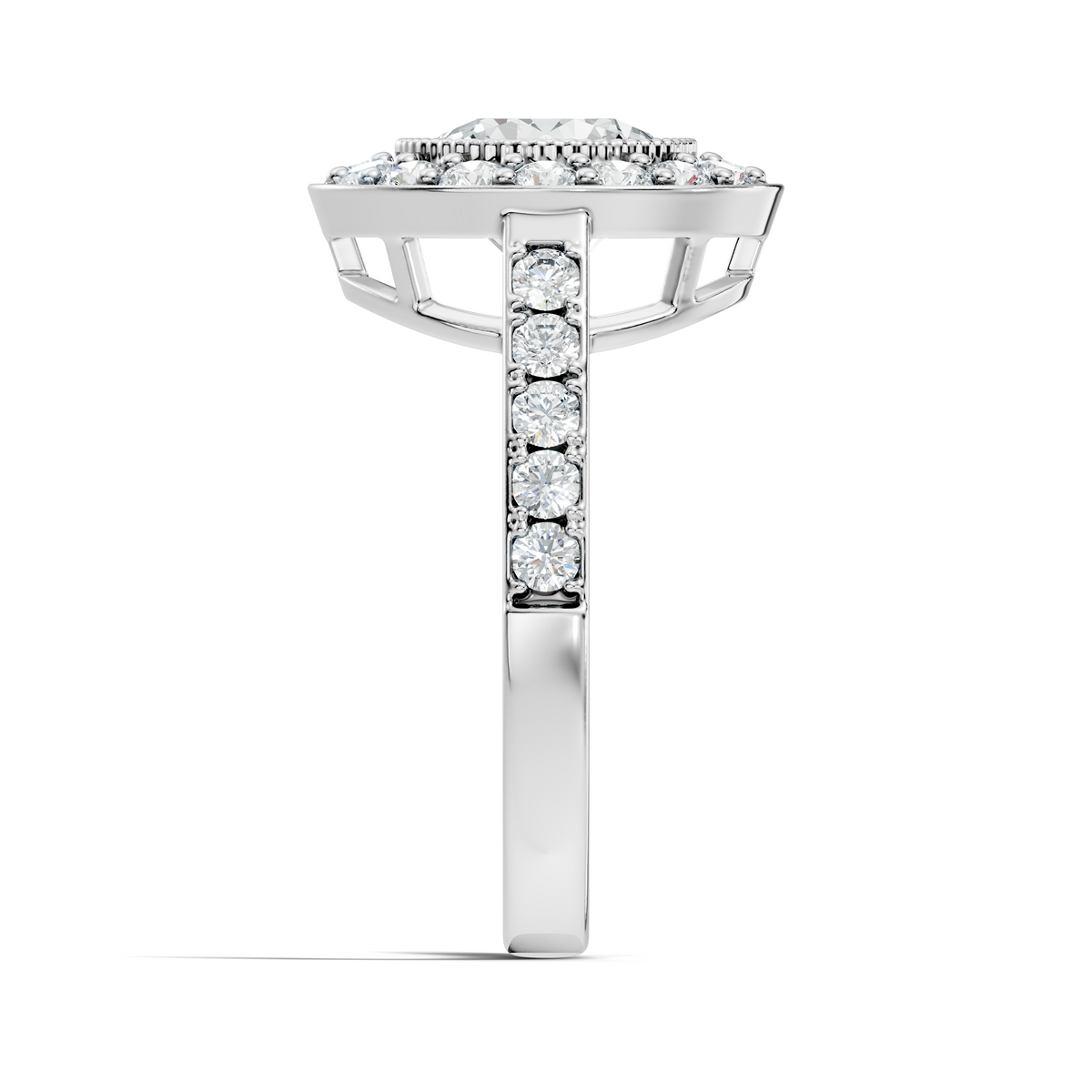 Milgrain Halo Solitaire