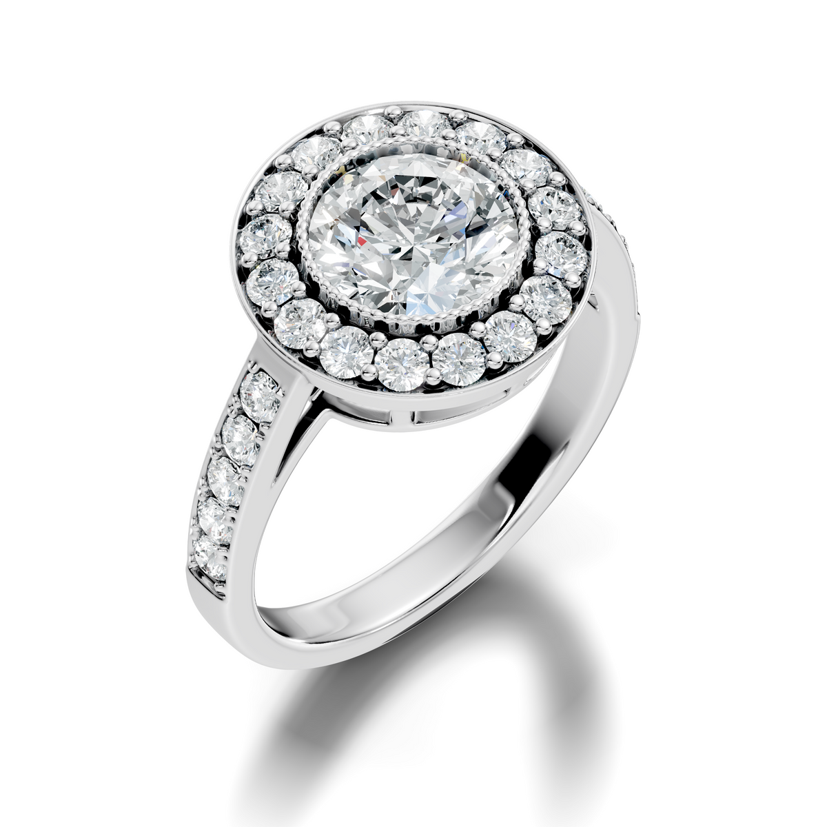 Milgrain Halo Solitaire