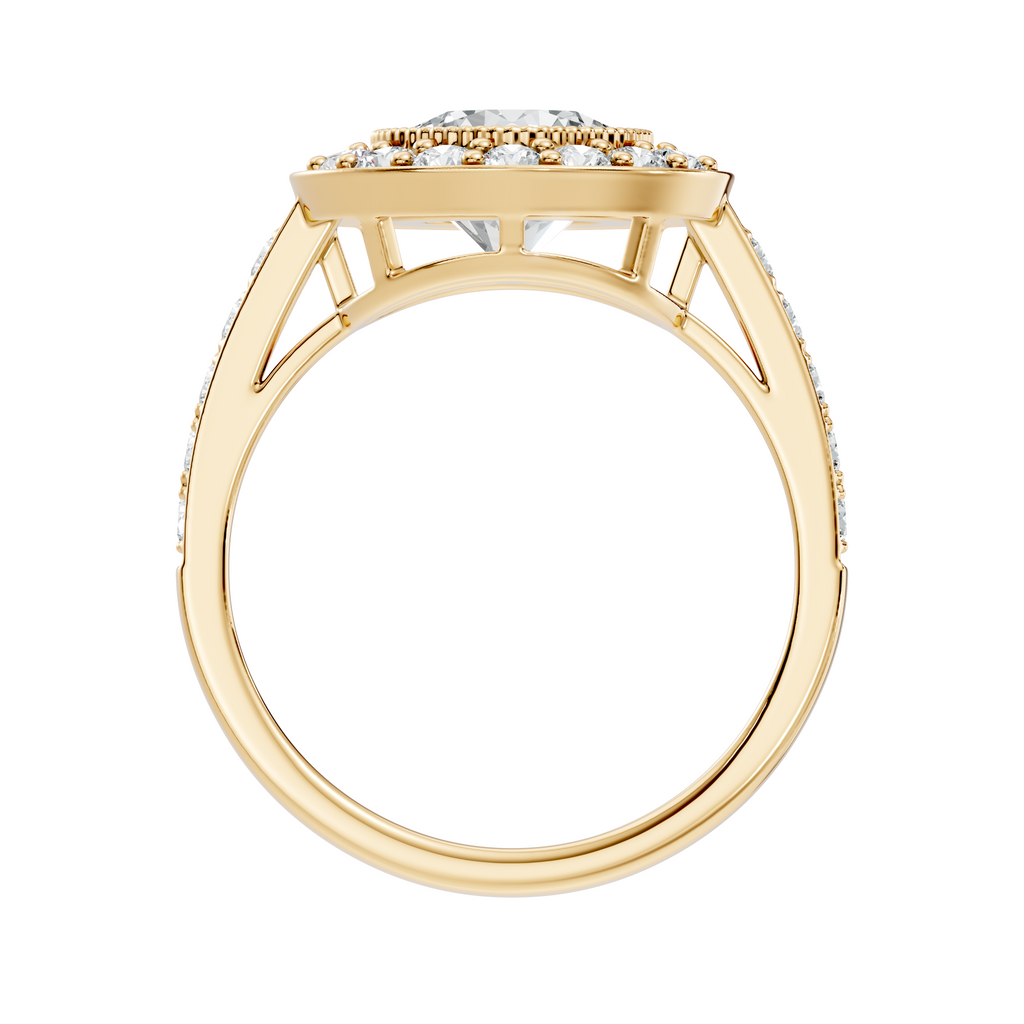Milgrain Halo Solitaire