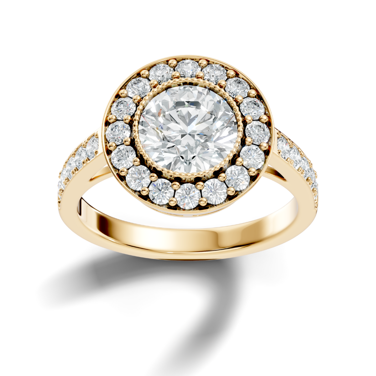 Milgrain Halo Solitaire
