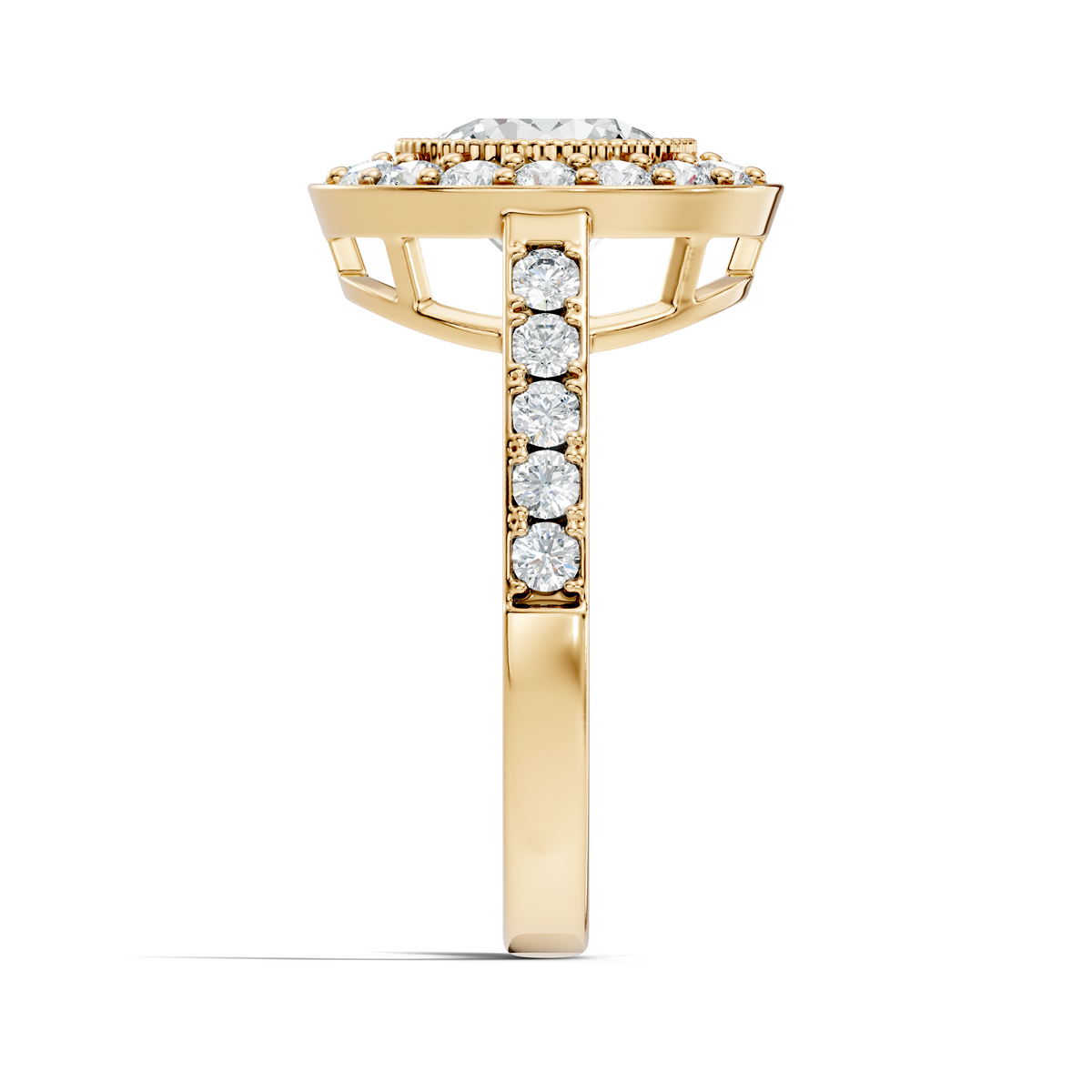 Milgrain Halo Solitaire